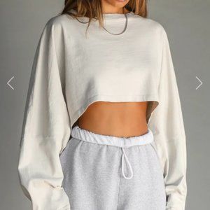 Joah Brown Slouchy Crop Long Sleeve